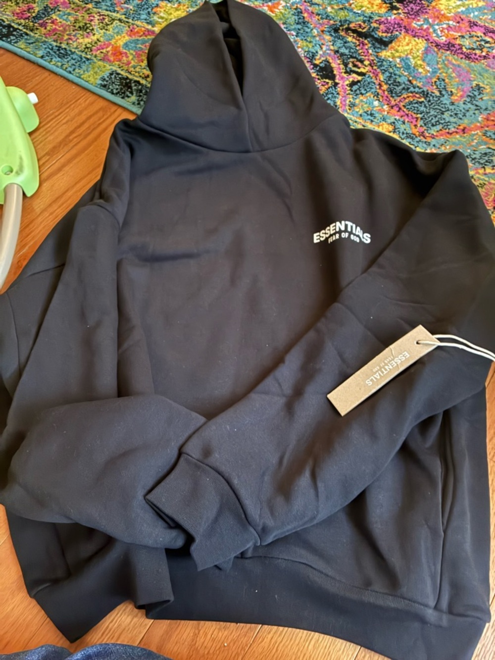 Fear of God ESSENTIALS Black Hoodie in Branded Packaging